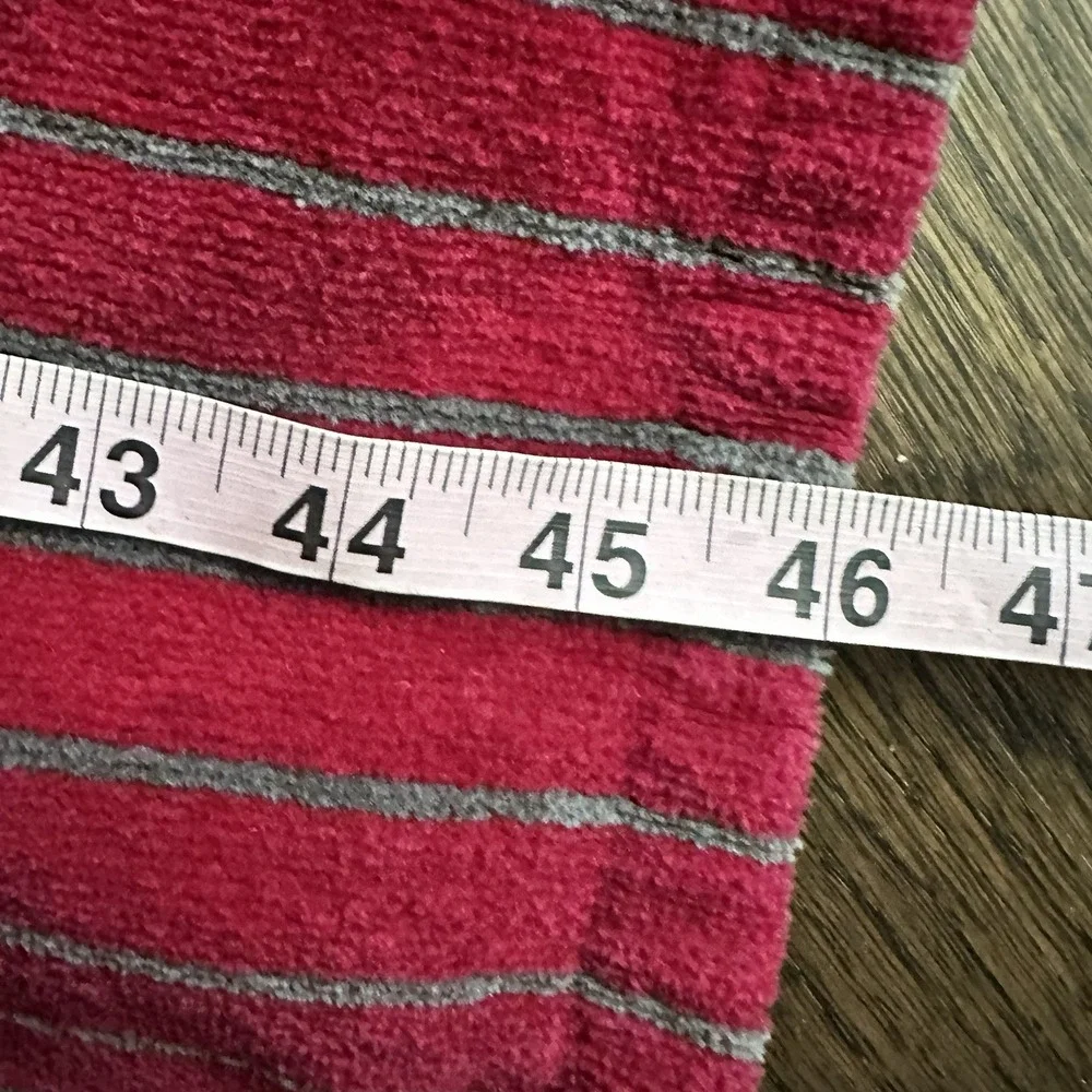 Vintage Bill Blass Robe Mens One Size Burgandy Striped Terry Cotton Belt Lounge